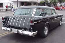 Chrome Spears on 1955 Chevy Belair Nomad Wagon Tailgate